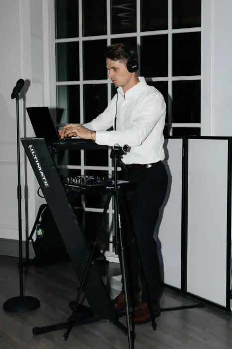 At the DJ deck