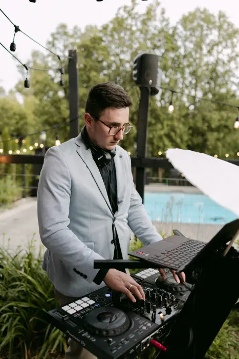 DJ set by the pool
