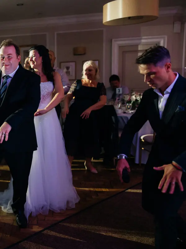 Bride and guests on the dance floor