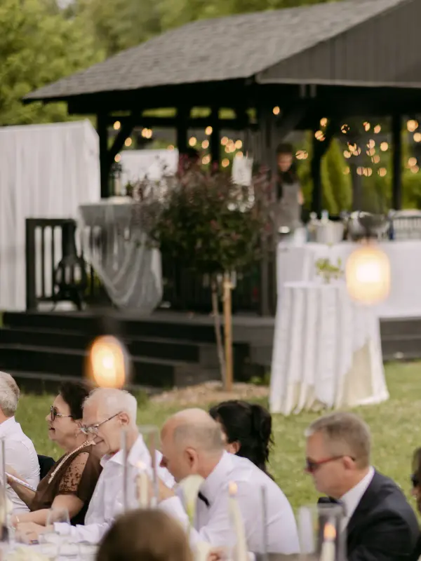 Hosting an outdoor reception by the gazebo